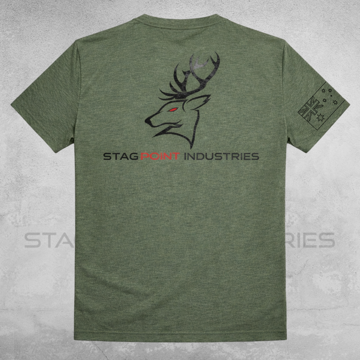 Stag Point Industries Men’s Soft style Tee – Heather Military Green (Modern Classic Fit)