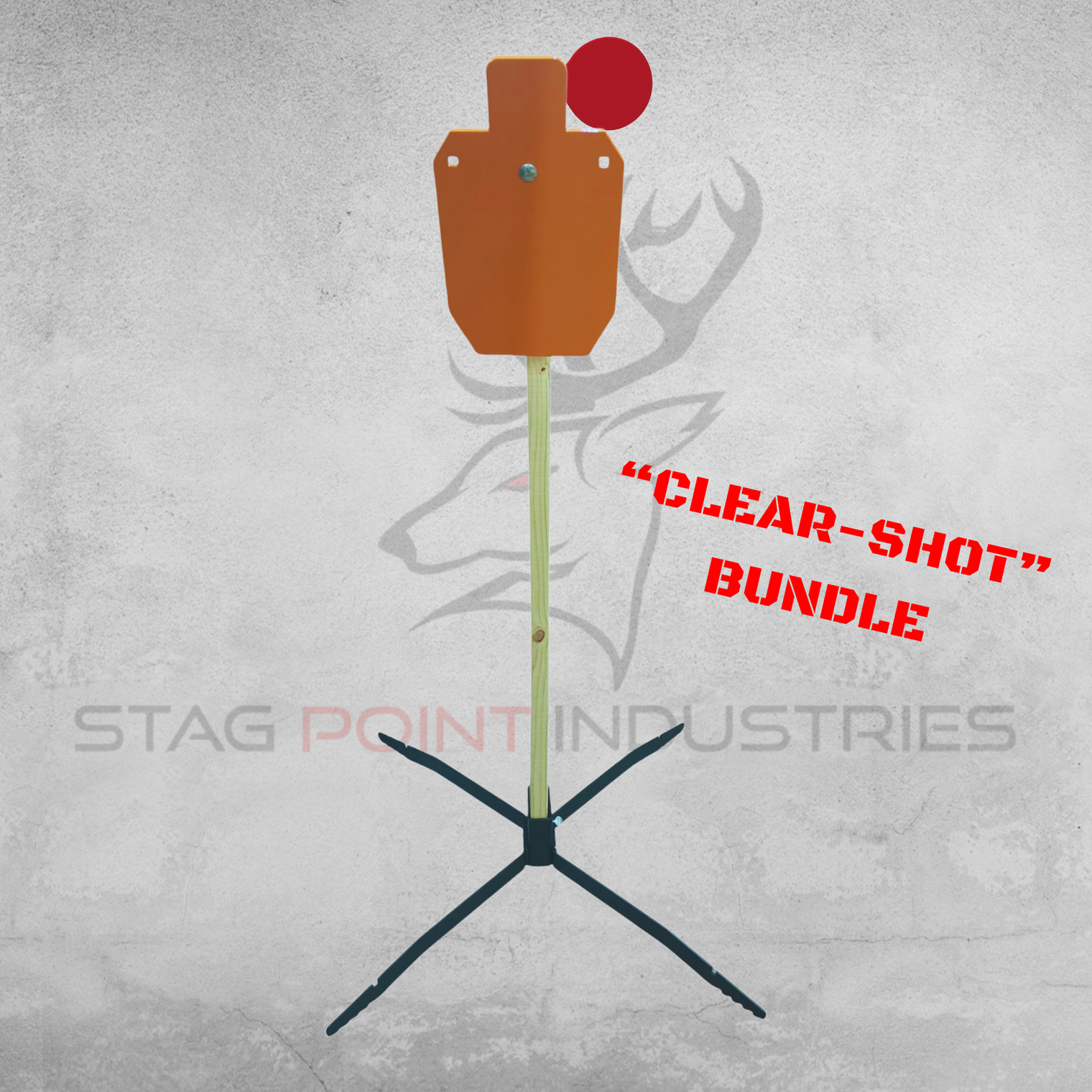 “Clear-Shot” Air/.22LR Target Bundle – Reactive System with X-Base (6mm Mild Steel)