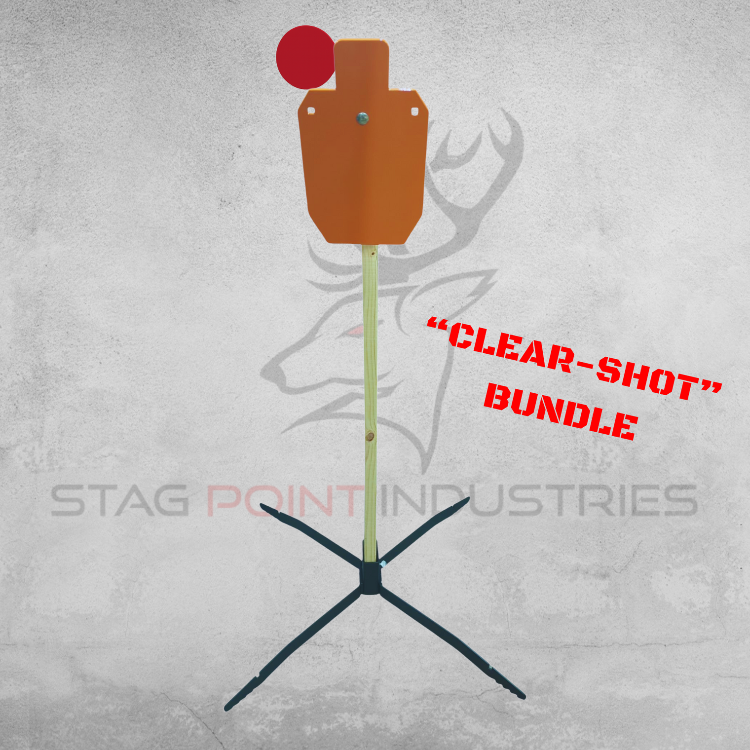 “Clear-Shot” Air/.22LR Target Bundle – Reactive System with X-Base (6mm Mild Steel)