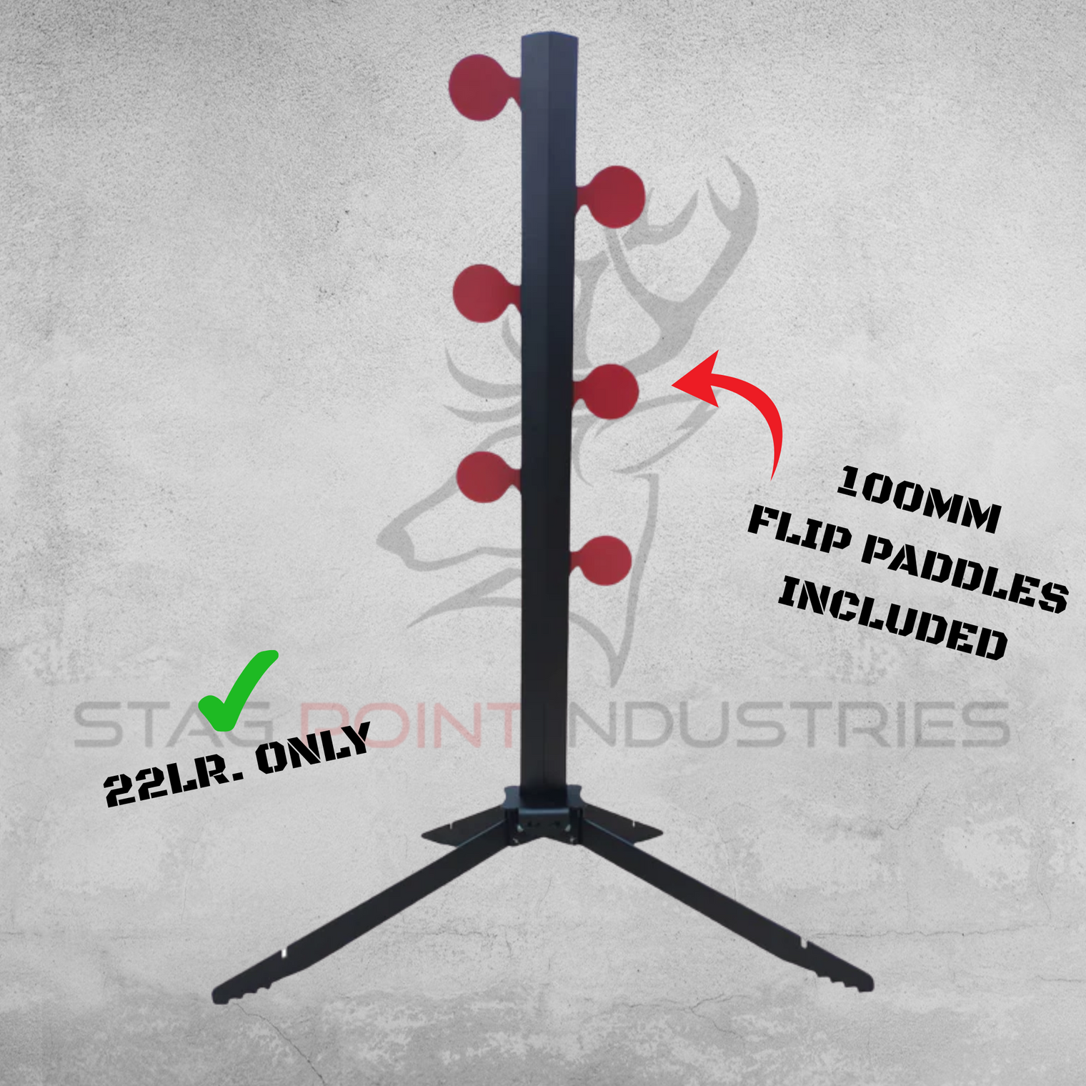 DT-Cadet Duelling Tree System Bundle – .22LR Kit with REACK X-BASE & X6 100MM Flip Paddles