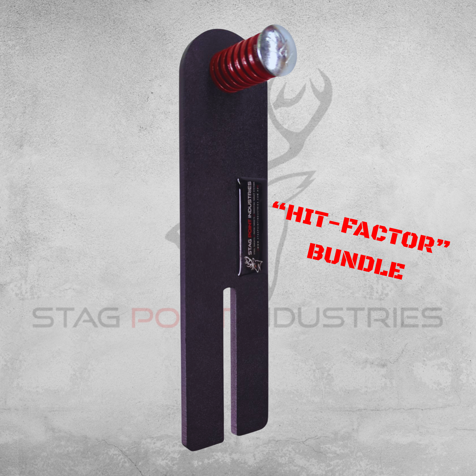 "Hit-Factor" Bundle – Pistol/Light Rifle CENTREFIRE Scorpion Post Target Stand + IPSC Standard Target (8mm AR500 Armour)