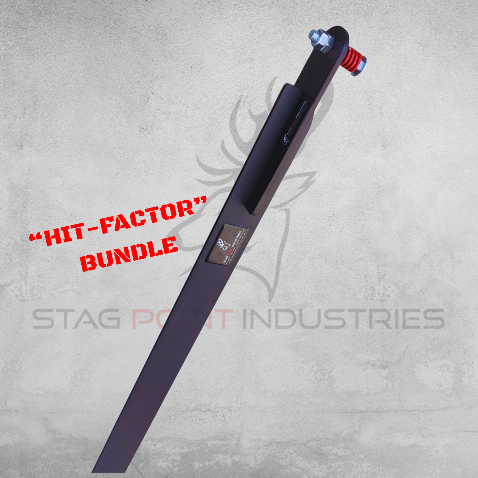 "Hit-Factor" Bundle – Pistol/Light Rifle CENTREFIRE Scorpion Post Target Stand + IPSC Standard Target (8mm AR500 Armour)
