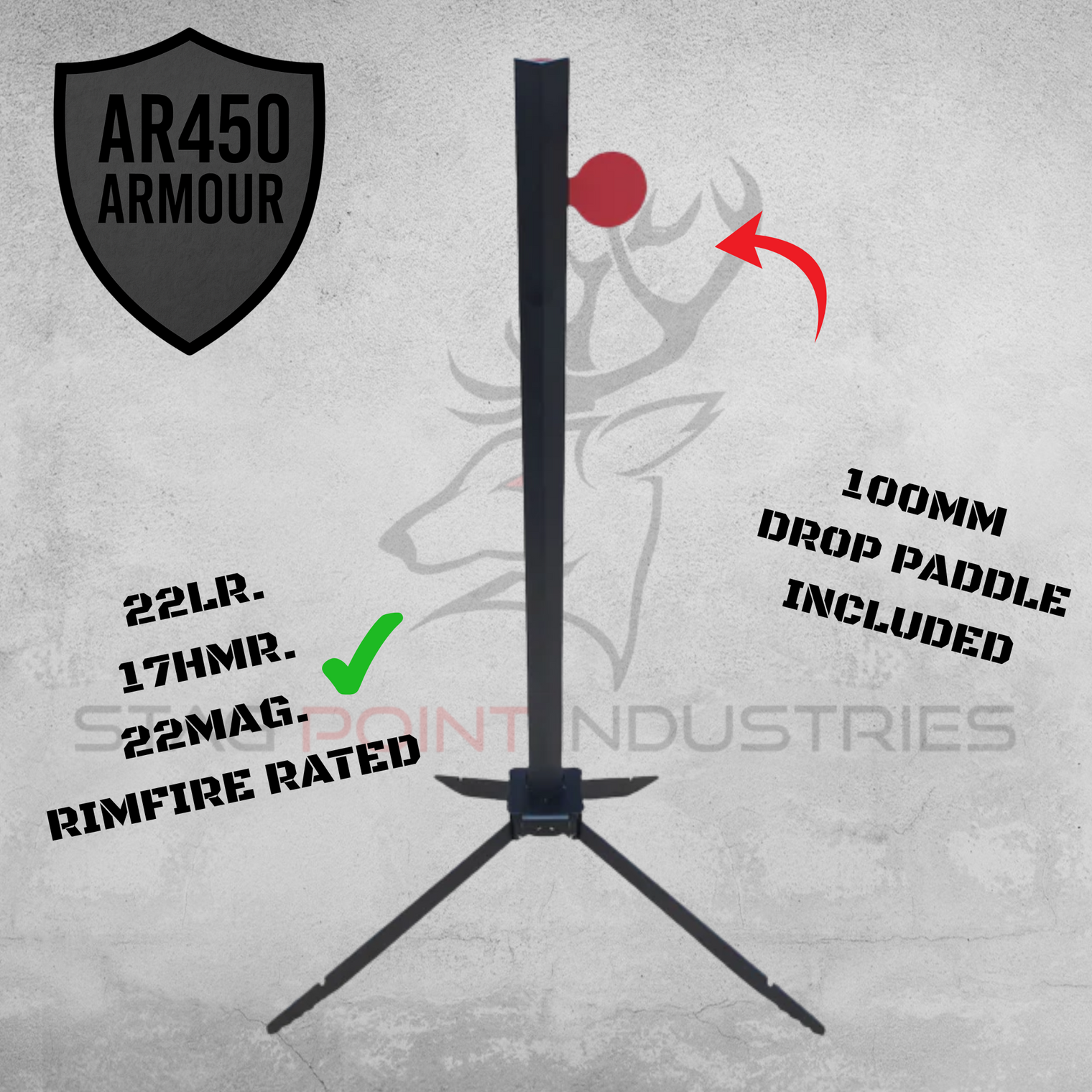 Cadet Armoured Drop-Tree System Bundle – Rimfire Kit with REACK X-BASE & 100MM AR450 Drop Paddle