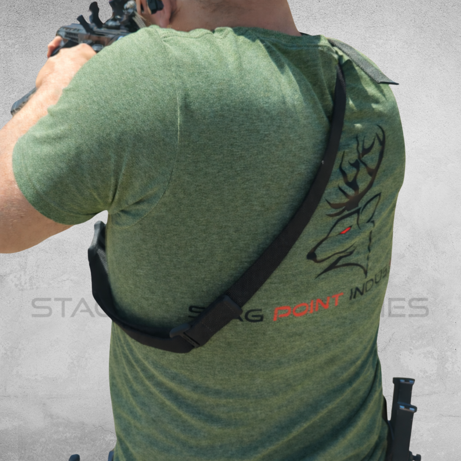 Stag Point Industries Men’s Soft style Tee – Heather Military Green (Modern Classic Fit)