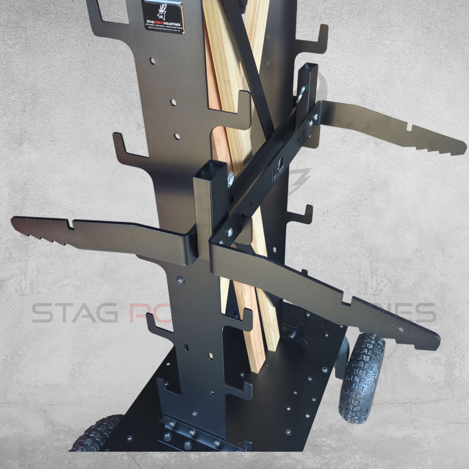 PRO CLUB PACK – 11PC STACK RACK + DOWN-RANGE TROLLEY + X11 IPSC H-STANDS