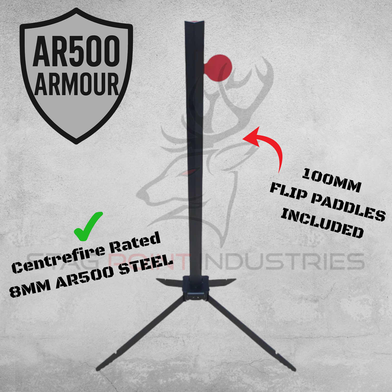 Alpha Drop-Tree System Bundle – Centrefire Kit with REACK X-BASE & 150MM AR500 Drop Paddle