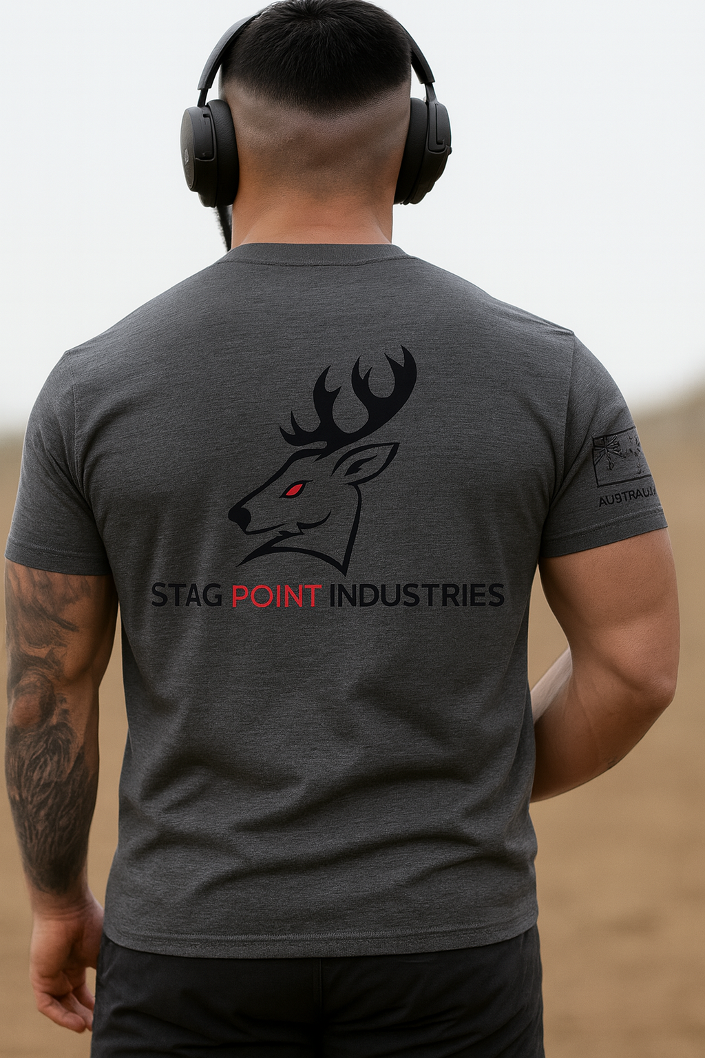 Stag Point Industries Men’s Soft style Tee – Dark Heather Grey (Modern Classic Fit)